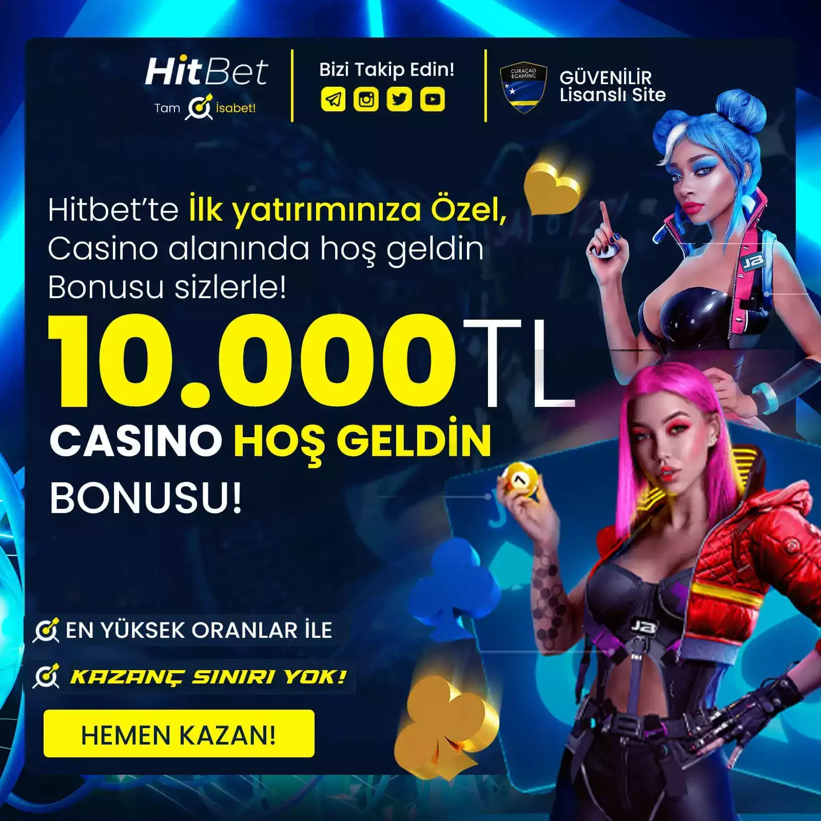 Hitbet Casino Hoşgeldin Bonusu